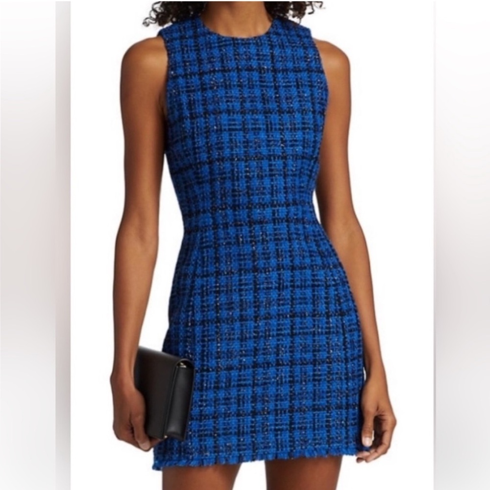 Alice + Olivia Royal Blue Tweed Mini Dress